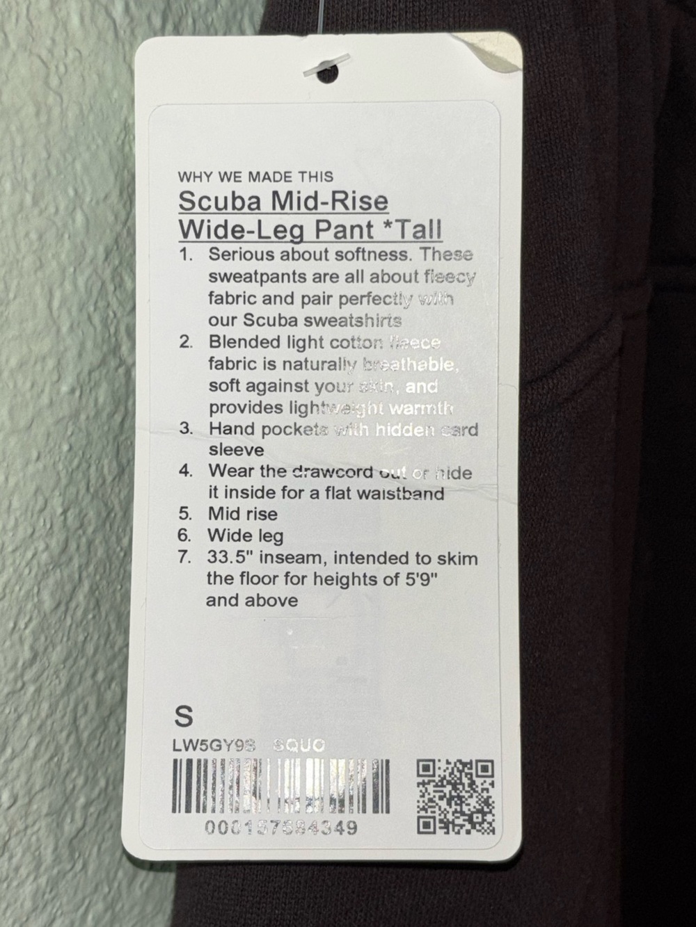 Lululemon Scuba Mid-Rise Wide-Leg Pant *TALL Sequoia small - Picture 8 of 8